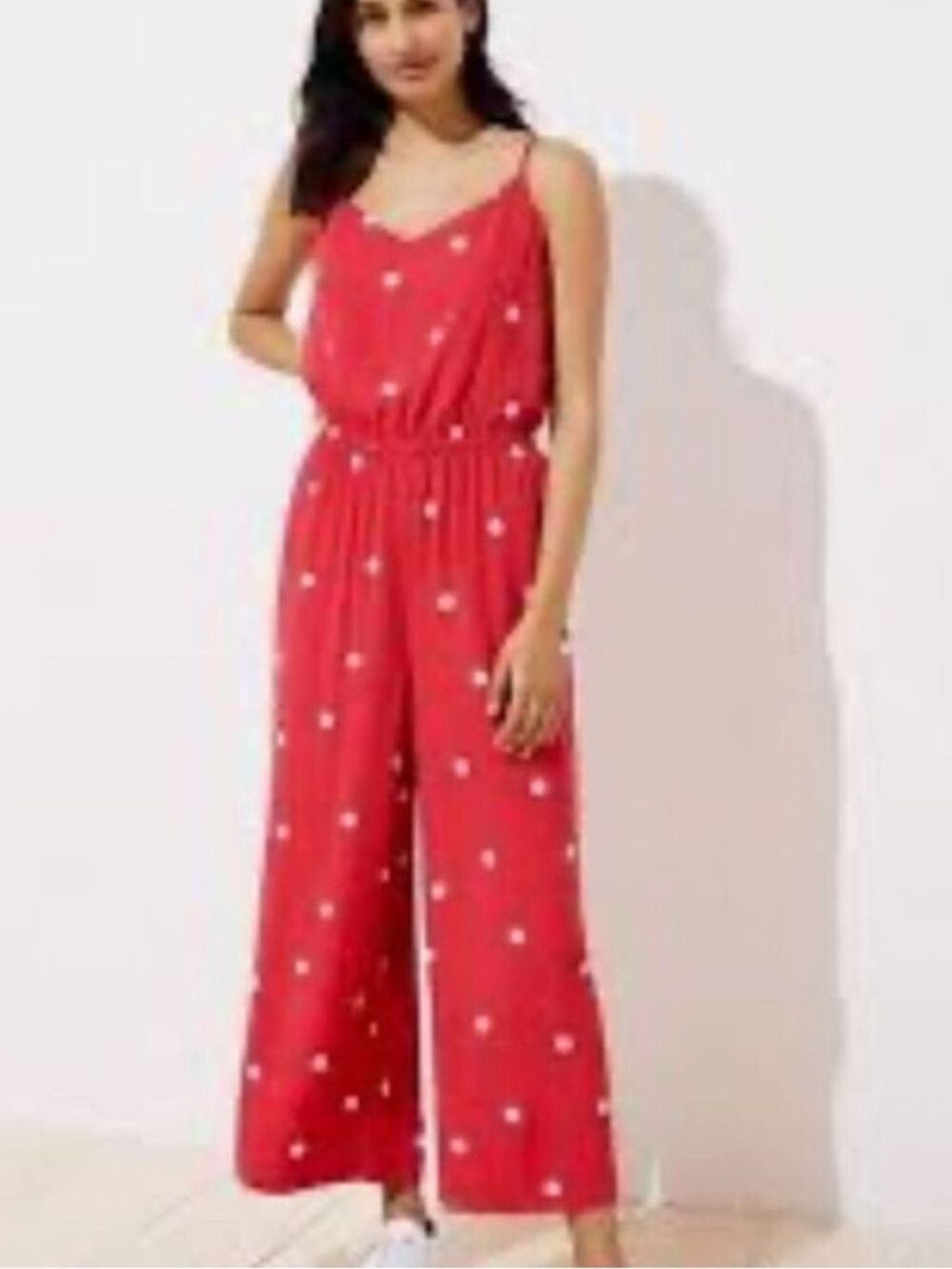 LOFT Red Polka Dot Jumpsuit XS